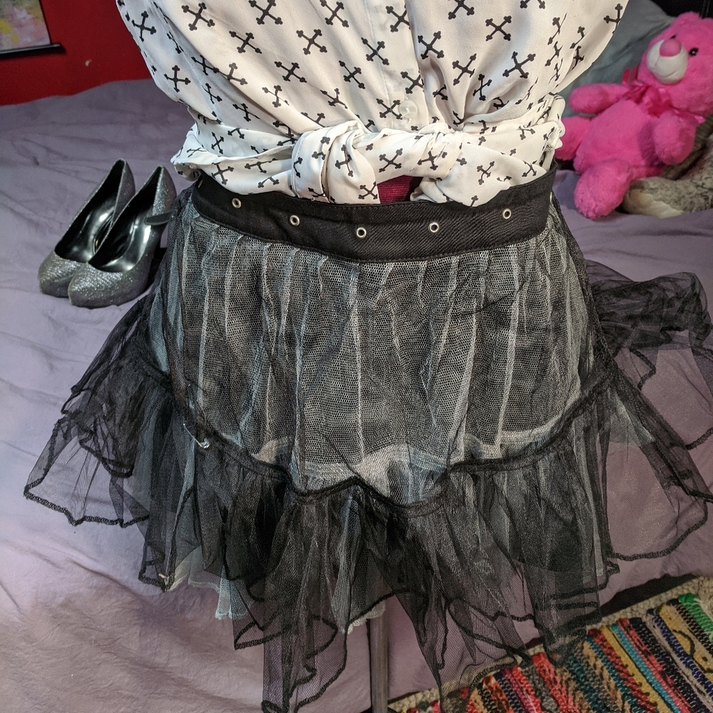 Black and White tutu Tripp goth punk skirt plus 2x